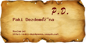 Paki Dezdemóna névjegykártya